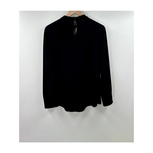 Chicos Black Long Sleeve Keyhole Neckline Detail Blouse Size 2 MEDIUM - Picture 7 of 7